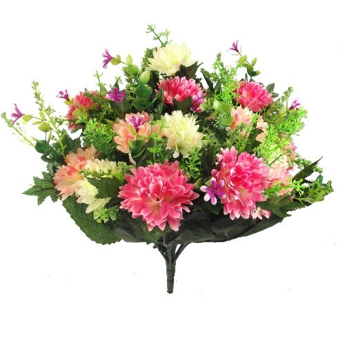 41cm Spiky Mum Large Mixed Bush Pink/Cream