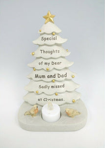 Memorial Christmas Tree Plaque Robin Decoration Xmas Tribute Tea Light Graveside