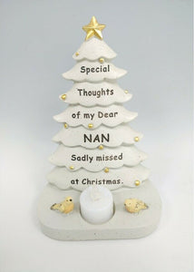 Memorial Christmas Tree Plaque Robin Decoration Xmas Tribute Tea Light Graveside