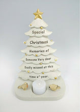 Load image into Gallery viewer, Memorial Christmas Tree Plaque Robin Decoration Xmas Tribute Tea Light Graveside