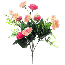 Load image into Gallery viewer, 31cm Rose and Grass Bush - Artificial Silk Flower