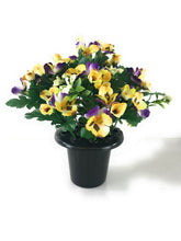 Load image into Gallery viewer, Pansy Artificial Flower Grave Crem Pot
