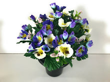 Load image into Gallery viewer, Pansy Artificial Flower Grave Crem Pot