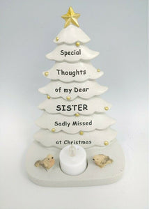 Memorial Christmas Tree Plaque Robin Decoration Xmas Tribute Tea Light Graveside